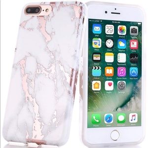 NEW iPhone 7/8 Shiny Rose Gold Marble Case